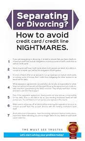 Separating Or Divorcing How To Avoid Credit Card Credit Line Nightmares? |  Paul Pickering Ltd.
