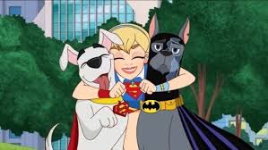 Super Girl Hugging Krypto And Ace Supergirl Alvin And The Chipmunks Superhero