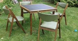 Vintage 1950 S Mid Century Coronet Wonderfold Card Table And 4 Chairs For Sale In Crystal Lake Illinois Classified Chairs For Sale Table Modern Furniture