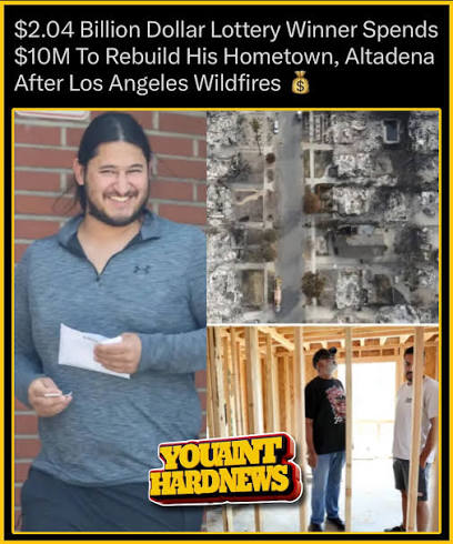 Powerball winner #EdwinCastro is stepping up to help rebuild his hometown  of #Altadena after the devastating #EatonFire left much of the #LosAngeles  foothill community in ruins earlier this year. The $2.04 billion