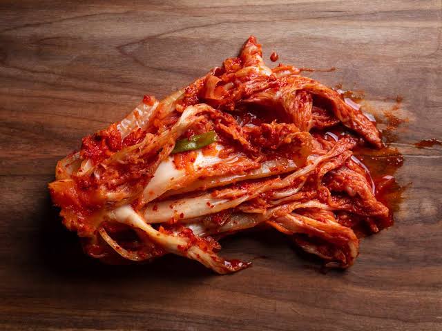 Close up of sour aged kimchi perfect for cooking kimchi jjigae stew