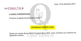 Top Clients Received Letters Of Reference From Bcp And Bbva For Their Offshores With Mossack Fonseca Ojo Publico