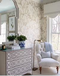 Interior Designer Shelleyjohnstonedesign Brought The Outdoors In With Our Delicate Yet Graphic Twiggy Wallpaper In Thi Elegant Home Decor Interior Home Decor