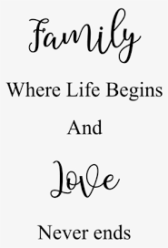 Family where life begins and love never ends. Family Where Life Begins And Love Never Ends Calligraphy Transparent Png 954x1128 Free Download On Nicepng