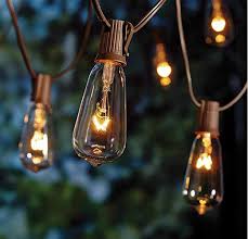 Amazon Com Goothy 20ft Outdoor Patio String Lights 20 Plus 2 Extra Bulbs St40 Vintage Edison Bulb C9 E17 Base String Lights For Garden Backyard Party Wedding Outdoor String Lights Brown Garden Outdoor
