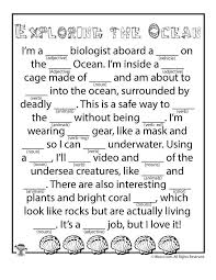 Exploring The Ocean Mad Lib Parts Of Speech Woo Jr Kids Activities Parts Of Speech Worksheets Parts Of Speech Parts Of Speech Activities
