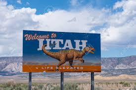 Another, featuring a ski bunny. Dinosaur Ut June 22 2018 Welcome To Utah State Border Sign Along Route 40 Along The Colorado Utah Border Stock Photo Picture And Royalty Free Image Image 110718705