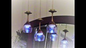 7 wine glass & 7 wine bottle chandelier pendant style light lighting wine decor. Dollar Tree Diy Highend Dupe Modern Farmhouse Chic Wine Glass Chandelier Youtube