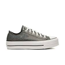 Converse Chuck Taylor All Star Lift Ox Silver Black White Courslanguesshops