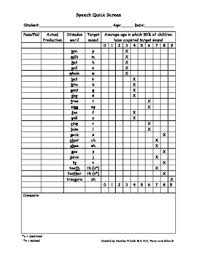 Articulation Quick Screen