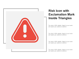 Risk Icon With Exclamation Mark Inside Triangle Presentation Powerpoint Diagrams Ppt Sample Presentations Ppt Infographics