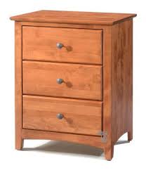 3 drawers with antiqued pewter hardware. Hoot Judkins Furniture Archbold Furniture Solid Alder Wood Shaker Large 3 Drawer Nightstand In Antique Cherry
