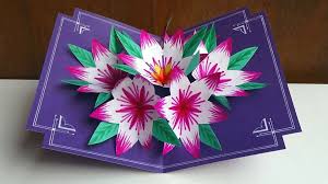And we're going to tape that down on both sides. 3d Flower Pop Up Greeting Card Making Paper Art Video Dailymotion