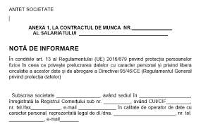 Persoana identificabilă este persoana care poate fi identificată, direct sau indirect, prin referire la un număr de identificare sau la unul ori mai. NotÄƒ De Informare Salariat Gdpr ProtecÈ›ie Date Anexa La Contractul Individual De MuncÄƒ Cabinetexpert Ro Blog Contabilitate