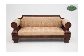 The figured wood frame features an upholstered back panel over the cushioned s. Biedermeier Sofa Spates 19 Jahrhundert