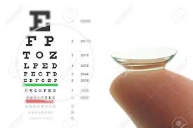 Contact Lens On Finger And Snellen Eye Chart Concept Sharp Vision