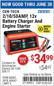 Black And Decker Car Battery Charger Manual Cen Tech 12v Manual Charger With Engine Start For 34 99 In 2020 Harbor Freight Tools Charger Engineering