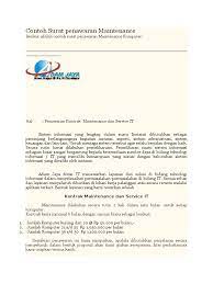 Contoh surat penawaran produk elektronik dan cara pembayaran. Berikut Adalah Contoh Surat Penawaran Maintenance Komputer