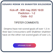 Dinamo Minsk Vs Shakhter Soligorsk Scores Predictions Tips