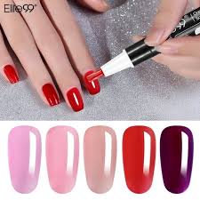 Elite99 3 In 1 Gel Nail Varnish Pen Glitter One Step Nail Gel Polish Easy To Use No Need Top Base Coat Nail Art Gel Lac Gel Nail Varnish Gel Nails Nail Varnish