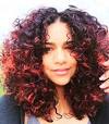 Natural Curly Hair With Red Highlights
