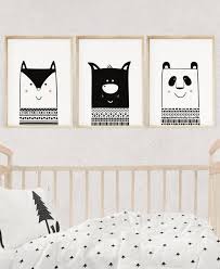 Black And White Animal Prints Framed Nursery Wall Art Set 3 Black And White Animal Prints Monochrome Nursery Decor Framed Art Kids Poster Monochrome Nursery Animal Nursery Animal Nursery Art