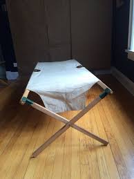 Rustic Americana Vintage 1940 39 S 50 39 S Canvas Fold Up Portable Cot The Telescope Folding Furniture Co Made In Th Folding Furniture Canvas Folds Folded Up