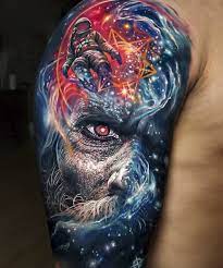 Decorated beast with large claws dotwork tattoo male arms god color tattoo on man arm watercolor spherical design tattoo on arms for men 101 Cool Arm Tattoos For Men Best Design Ideas 2021 Guide