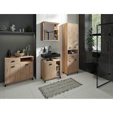 2 turiger bad hochschrank in holz optik wildeiche mit schublade. Bad Hochschranke In Braun Preisvergleich Moebel 24