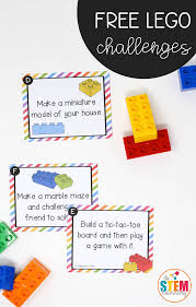 Now line up the ruler along one of the long edges, mark the card 3/4 from each corner, and then make another mark 3/4 in from there. Lego Challenge Cards The Stem Laboratory