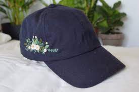 Wildflower And Rose Hand Embroidered Cotton Baseball Hat Embroidery Women S Hat Hiking Hat Dad Hat Snapback Gift Baseball Cap Hat Embroidery Hand Embroidered Embroidered Hats
