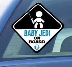Baby Jedi On Board Car Sticker Tenstickers