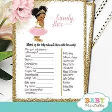 Baby shower games is one of them. Pink Gold African American Ballerina Baby Shower Games D452 Baby Printables Ballerina Baby Showers Baby Shower Games Baby Shower Vintage