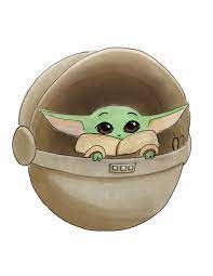 Baby Yoda Print The Child Inspired By The Mandalorian Star Wars Art Baby Yoda In Bassinet Cute Baby Yoda In Pram
