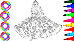 Simply do online coloring for barbie magical dress coloring pages directly from your gadget, support for ipad, android tab or using our web feature. Disney S Barbie In Rainbow Dress Coloring Sheet Coloring Pages L How To Colo Learn Colors Youtube
