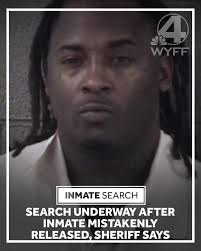 A search for an inmate is underway after the sheriff says he was mistakenly  released from the detention center. Read More: https://tinyurl.com/594eznxn