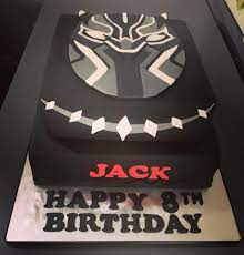Giving a wakanda forever salute to lucas on his 4th birthday with this black panther themed two tier and matching cupcakes. Monochromatic Cake Black Pink Ellies Novelty Cakes Facebook