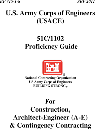 U S Army Corps Of Engineers Usace 51c 1102 Proficiency