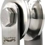 heyous Stainless Steel U-Type Groove Sliding Wheel Roller Track Rail Fixed  Pulley with Bearing, Silver Tone, Long Style