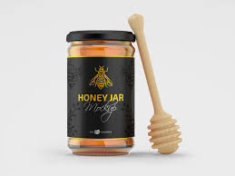 Free Honey Jar Mockups By Mockupfree On Dribbble In 2020 Honey Jar Free Honey Honey Packaging