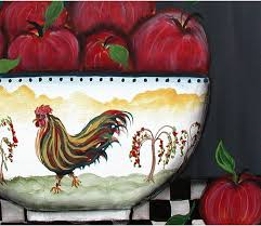 Amazon.com: Southern Heart Folk Art Apples & Rooster Still Life Giclee  Print by Barbara Steele Thibodeaux: Posters & Prints