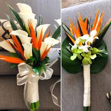 Bird Of Paradise Bouquet Wedding You Can Have A Bold Yet A Fancy Looking Bouquet By Mixing Calla Lilies With Birds Of Parad Calla Lily Bouquet Wedding Bird Of Paradise Wedding Paradise Wedding