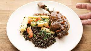 Wine Braised Duck With Lentils And Winter Vegetables Recipe Recipe Winter Vegetables Recipes Vegetable Recipes Braised Duck