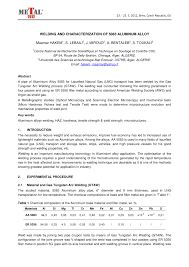 Pdf Welding And Characterization Of 5083 Aluminum Alloy