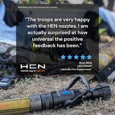 Thrilled to hear such universal praise for our HEN nozzles! 🚒 Thank you,  Lieutenant Ryan Silvia, for the fantastic feedback from your team!  #TestimonialTuesday #HENnozzles