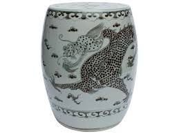 Three hands blue and white porcelain garden. Legend Of Asia Black White Hong Wu Dragon Porcelain Garden Stool Loa1409