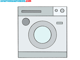 How To Draw A Washing Machine - Easy Drawing Tutorial For Kids