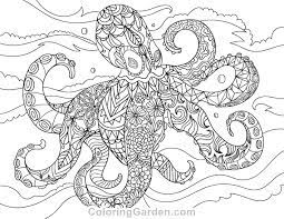 Magnificent coloring page representing a giant octopus at the bottom of the sea, with fishes, coral and a mysterious treasure. Pin On Adult Coloring Pages At Coloringgarden Com