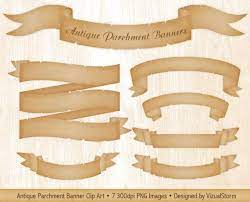 Vintage Parchment Banner Clipart Antique Scroll Ribbons Etsy Banner Clip Art Clip Art Vintage Banner