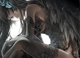 Download all photos and use them even for commercial projects. Wallpaper Long Hair Anime Girls Blue Eyes Wings Black Hair Thigh Highs Vocaloid Hatsune Miku Dark Hair Flower In Hair Girl Darkness Computer Wallpaper Human Hair Color Fictional Character Goth Subculture